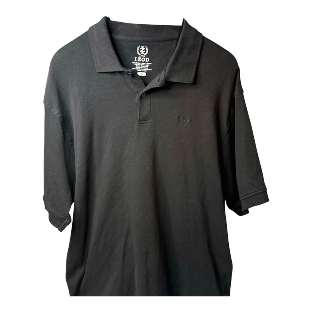 IZOD mens polo shirt Collared black size XL 100% Cotton